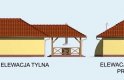Projekt budynku gospodarczego G54 garaż dwustanowiskowy z pomieszczeniem gospodarczym i składem na drewno kominkowe  - elewacja 2