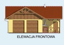 Elewacja projektu G64 garaż dwustanowiskowy z pomieszczeniem gospodarczym - 1