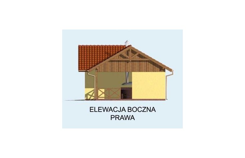 Projekt budynku gospodarczego G64 garaż dwustanowiskowy z pomieszczeniem gospodarczym - elewacja 4