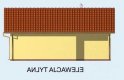 Projekt budynku gospodarczego G64 garaż dwustanowiskowy z pomieszczeniem gospodarczym - elewacja 2