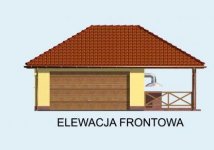 Elewacja projektu G59 garaż dwustanowiskowy z wiatą - 1