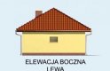 Projekt budynku gospodarczego G59 garaż dwustanowiskowy z wiatą - elewacja 3