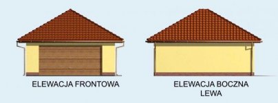 Elewacja projektu G61 garaż dwustanowiskowy z pomieszczeniem gospodarczym - 1