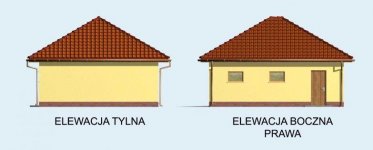 Elewacja projektu G61 garaż dwustanowiskowy z pomieszczeniem gospodarczym - 2