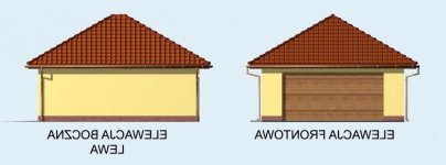 Elewacja projektu G61 garaż dwustanowiskowy z pomieszczeniem gospodarczym - 1 - wersja lustrzana