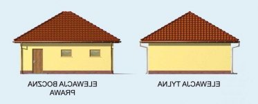 Elewacja projektu G61 garaż dwustanowiskowy z pomieszczeniem gospodarczym - 2 - wersja lustrzana