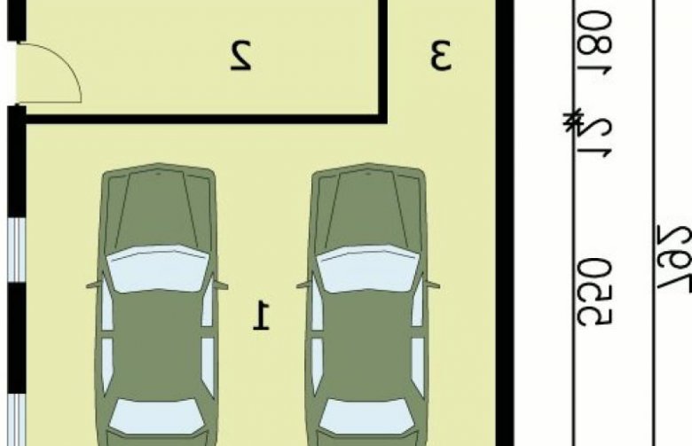 Projekt budynku gospodarczego G61 garaż dwustanowiskowy z pomieszczeniem gospodarczym - przyziemie