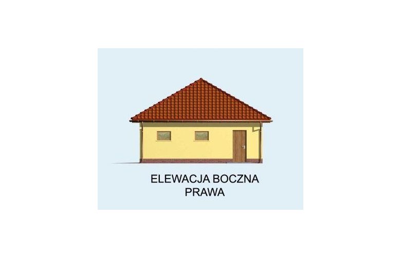 Projekt budynku gospodarczego G62 garaż trzystanowiskowy - elewacja 4