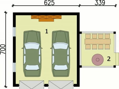 PRZYZIEMIE G63 garaż dwustanowiskowy