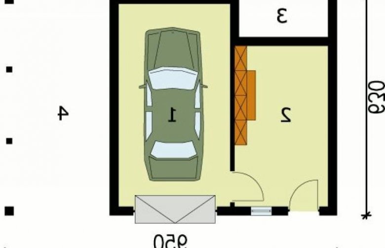 Projekt budynku gospodarczego  G65 - przyziemie