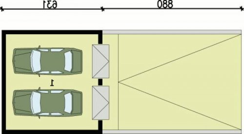 PODZIEMIE G69 garaż dwustanowiskowy podziemny - wersja lustrzana