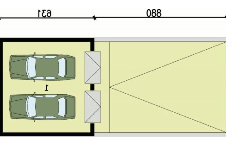 Projekt budynku gospodarczego G69 garaż dwustanowiskowy podziemny - podziemie