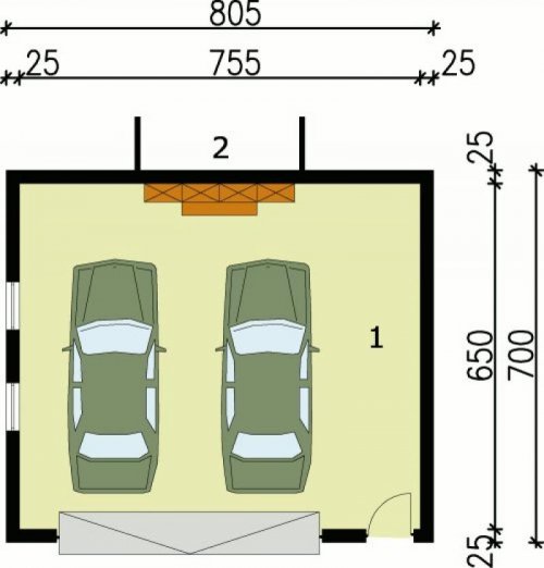 PRZYZIEMIE G68 garaż dwustanowiskowy