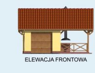 Elewacja projektu G70 garaż jednostanowiskowy z altaną - 1