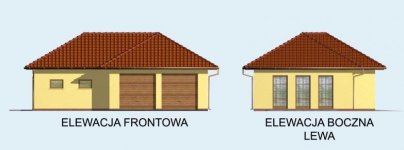 Elewacja projektu G72 garaż dwustanowiskowy z pomieszczeniami rekreacyjnymi i sauną - 1