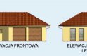 Projekt budynku gospodarczego G72 garaż dwustanowiskowy z pomieszczeniami rekreacyjnymi i sauną - elewacja 1