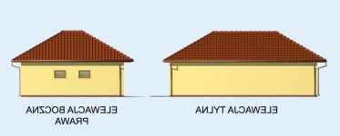 Elewacja projektu G72 garaż dwustanowiskowy z pomieszczeniami rekreacyjnymi i sauną - 2 - wersja lustrzana