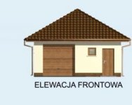 Elewacja projektu G74 garaż jednostanowiskowy z pomieszczeniem gospodarczym - 1