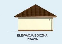 Elewacja projektu G74 garaż jednostanowiskowy z pomieszczeniem gospodarczym - 4