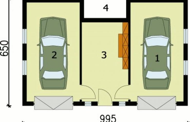 Projekt budynku gospodarczego G76 - przyziemie