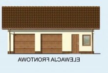 Elewacja projektu G84 garaż dwustanowiskowy z pomieszczeniami gospodarczymi - 1 - wersja lustrzana