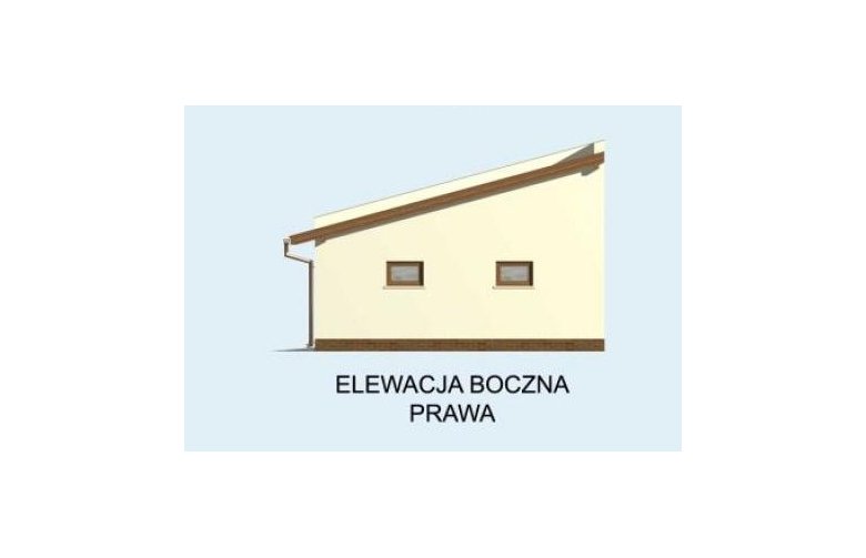 Projekt budynku gospodarczego G80 garaż dwustanowiskowy - elewacja 4