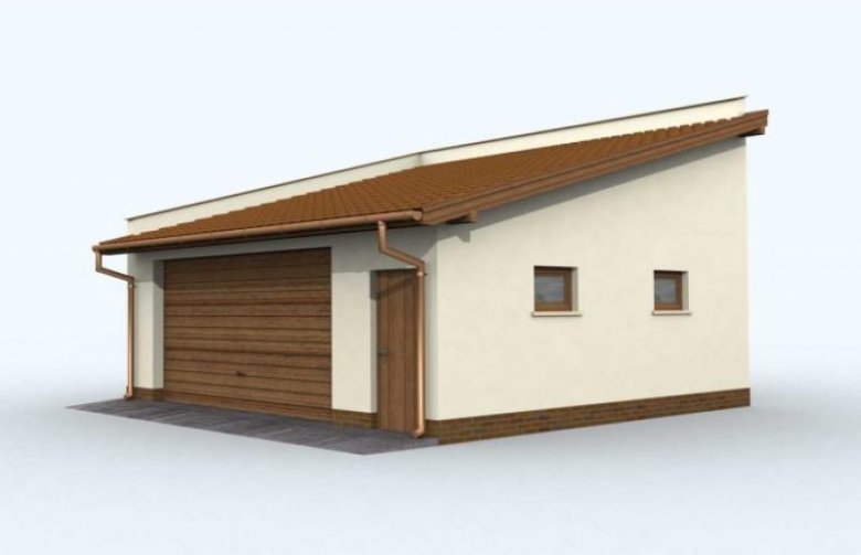 Projekt budynku gospodarczego G80 garaż dwustanowiskowy