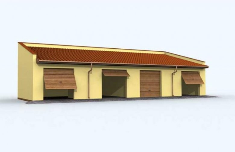 Projekt budynku gospodarczego G92 garaż czterostanowiskowy