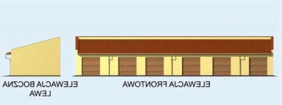 Elewacja projektu G93 garaż sześciostanowiskowy - 1 - wersja lustrzana