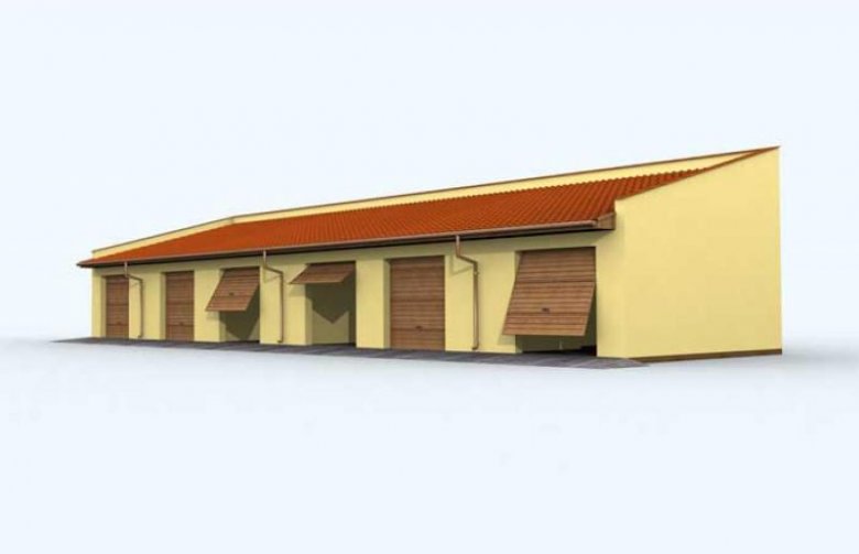 Projekt budynku gospodarczego G93 garaż sześciostanowiskowy