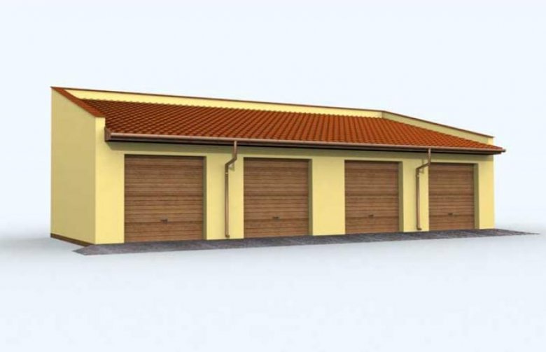 Projekt budynku gospodarczego G94 garaż czterostanowiskowy