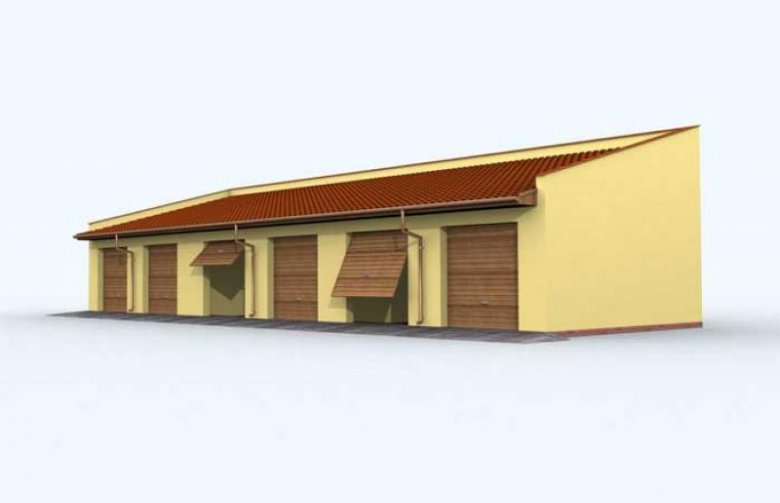 Projekt budynku gospodarczego G95 garaż sześciostanowiskowy
