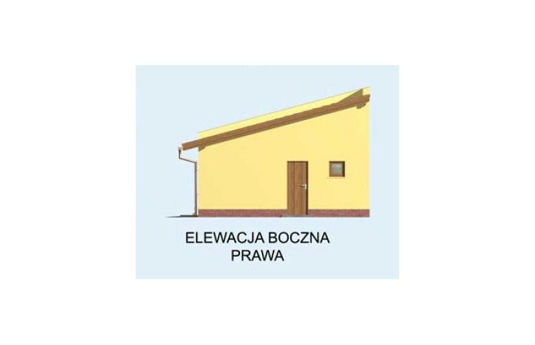 Projekt budynku gospodarczego G85 garaż dwustanowiskowy z pomieszczeniami gospodarczymi - elewacja 4