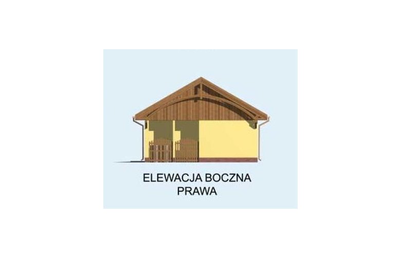 Projekt budynku gospodarczego G103 garaż dwustanowiskowy z pomieszczeniem gospodarczym - elewacja 4