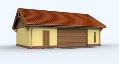 Projekt domu G103 garaż dwustanowiskowy z pomieszczeniem gospodarczym