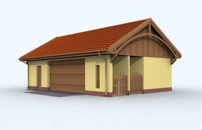 Projekt budynku gospodarczego G103 garaż dwustanowiskowy z pomieszczeniem gospodarczym
