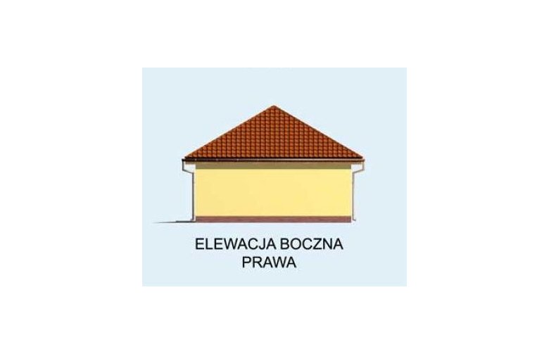 Projekt budynku gospodarczego G105 garaż dwustanowiskowy z pomieszczeniem gospodarczym - elewacja 4