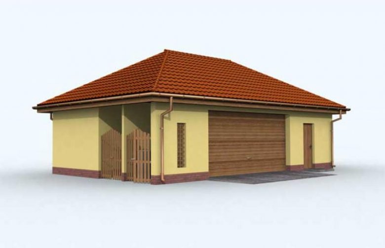 Projekt budynku gospodarczego G105 garaż dwustanowiskowy z pomieszczeniem gospodarczym