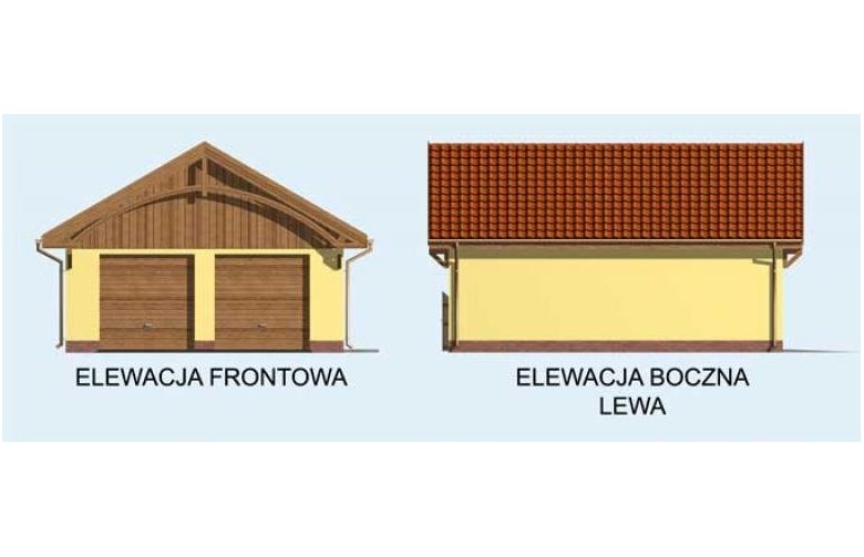 Projekt budynku gospodarczego G109 - elewacja 1