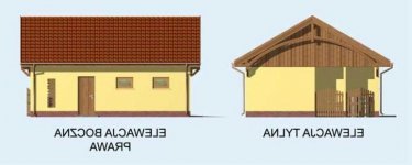 Elewacja projektu G109 - 2 - wersja lustrzana