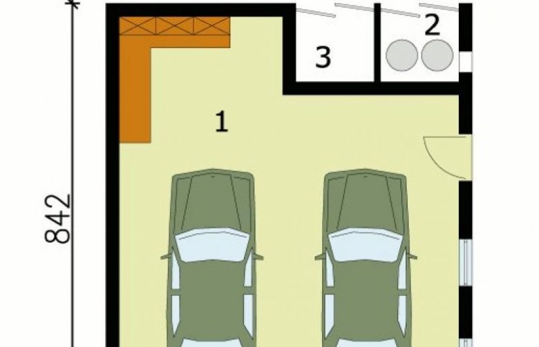 Projekt budynku gospodarczego G110 garaż dwustanowiskowy - przyziemie