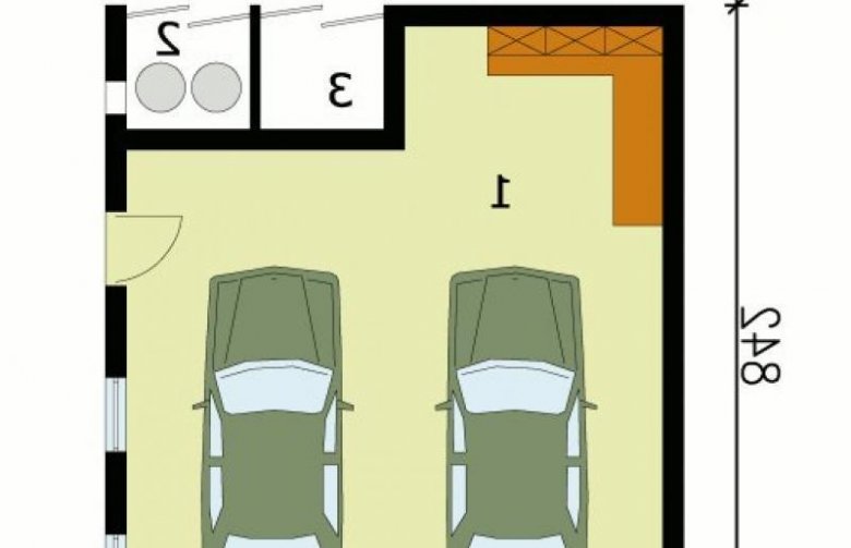 Projekt budynku gospodarczego G110 garaż dwustanowiskowy - przyziemie