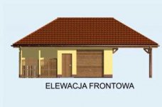 Elewacja projektu G119 garaż dwustanowiskowy z wiatą - 1