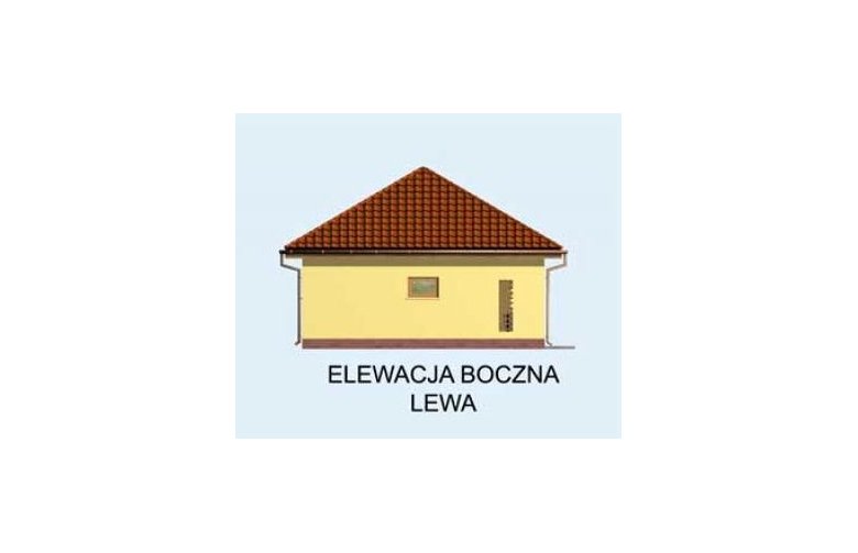 Projekt budynku gospodarczego G119 garaż dwustanowiskowy z wiatą - elewacja 3