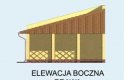 Projekt budynku gospodarczego G120 garaż dwustanowiskowy z wiatą - elewacja 4