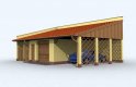 Projekt budynku gospodarczego G120 garaż dwustanowiskowy z wiatą - wizualizacja 1