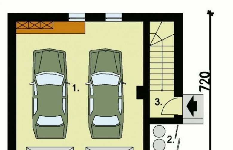 Projekt budynku gospodarczego GM1 z częścią mieszkalną - parter