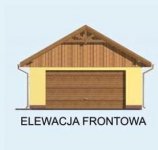 Elewacja projektu G123 garaż dwustanowiskowy z pomieszczeniem gospodarczym - 1