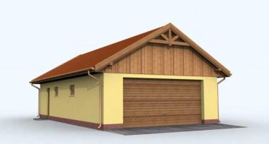 Projekt domu G123 garaż dwustanowiskowy z pomieszczeniem gospodarczym