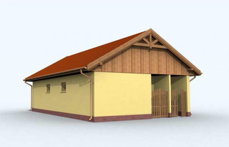 Projekt budynku gospodarczego G123 garaż dwustanowiskowy z pomieszczeniem gospodarczym